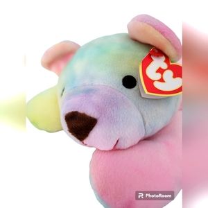 Ty Pillow Pals Sherbert the Pastel Bear (14 Inch) Stuffed Animal Plush Toy Tags